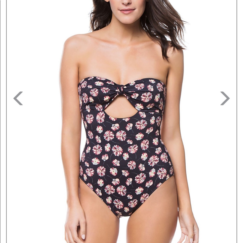 Eberjey Falling Floral Lulu tie-back one piece